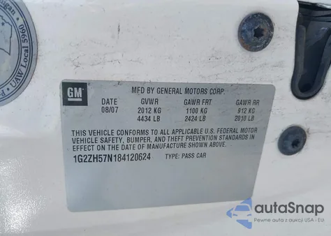 2008 Pontiac G6 Gt from USA, damaged, VIN 1G2ZH57N184120624